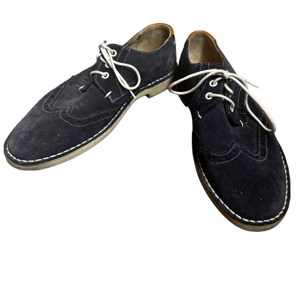 TED BAKER LONDON Men's US 8 Suede Leather Wingtip Oxford Derby Shoes Jamfro Blue - Picture 11 of 17